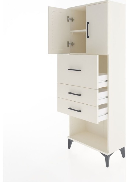 Arges Dolap 2 Raflı 3 Çekmeceli 2 Kapaklı 60X30X163 Aytaşı-Aytaşı fırsatları