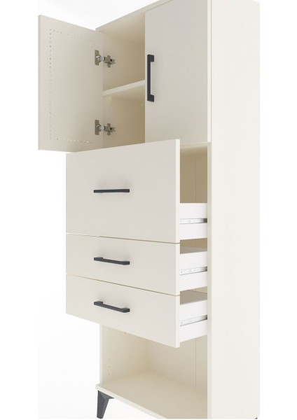 Arges Dolap 2 Raflı 3 Çekmeceli 2 Kapaklı 60X30X163 Aytaşı-Aytaşı indirimleri