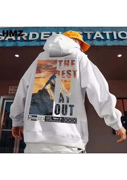 Punıx Büyük Beden Bıg Sıze The Best Way Out Sırt Baskılı Modern Tasarım Yüksek Kalite Erkek Sweatshırt