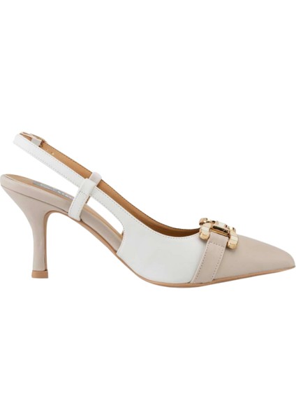 Kadın Topuklu Sandalet Nude Beyaz fiyatları