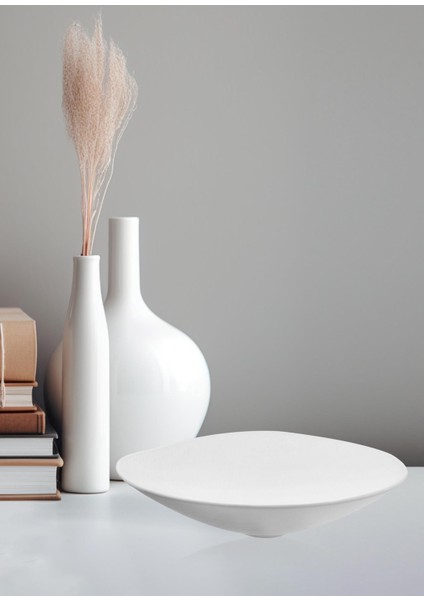 Pure Beyaz Dekoratif Seramik Tabak 38 cm modelleri