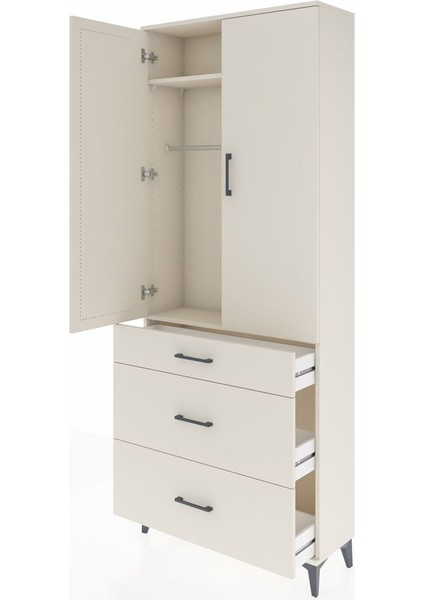 Arges Dolap 2 Raflı 3 Çekmeceli Tek Askılı 88X30X221 Aytaşı-Aytaşı fırsatları