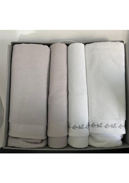 Filgo Best Set Hamam Takımı Havlu Seti Gri-Beyaz fiyatları