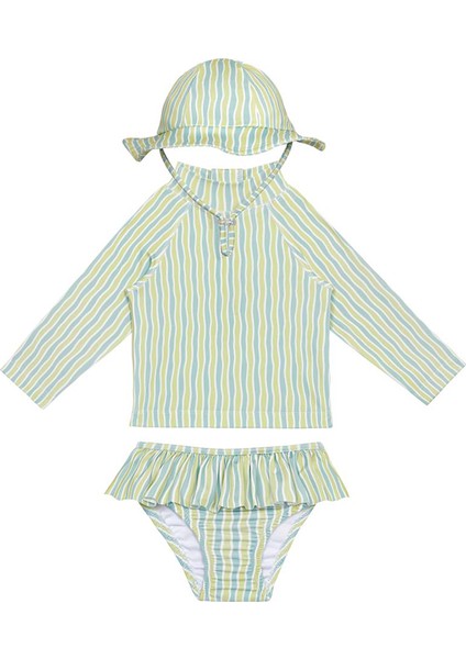 Lime Oasis Uv Korumalı Kız Bebek Mayo Seti