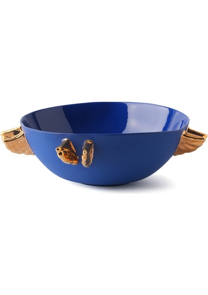 Volans Lacivert Porselen Kase 18 cm