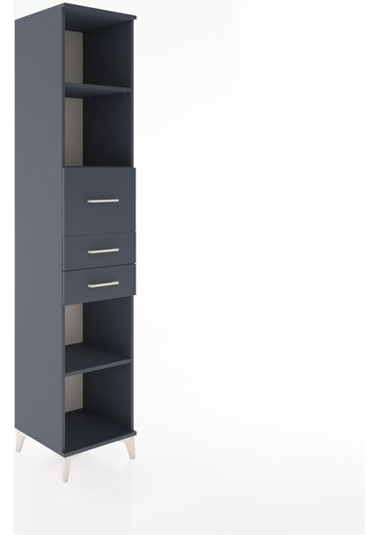 Hyperion Dolap 4 Raflı 3 Çekmeceli 44X44X221 Antrasit-Antrasit fiyatları