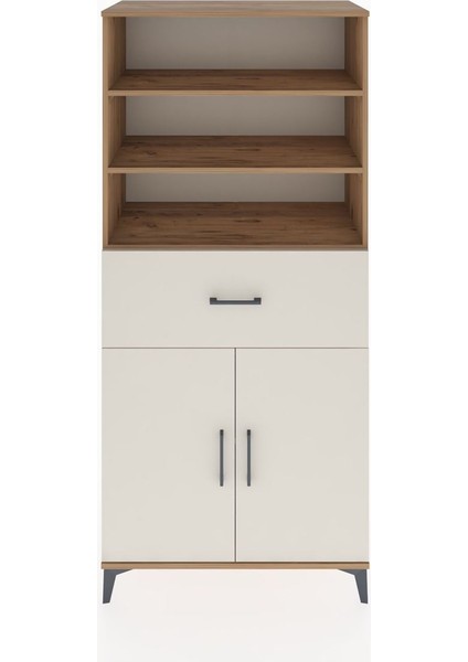 Hyperion Dolap 4 Raflı Tek Çekmeceli 2 Kapaklı 88X44X195 Çam-Aytaşı