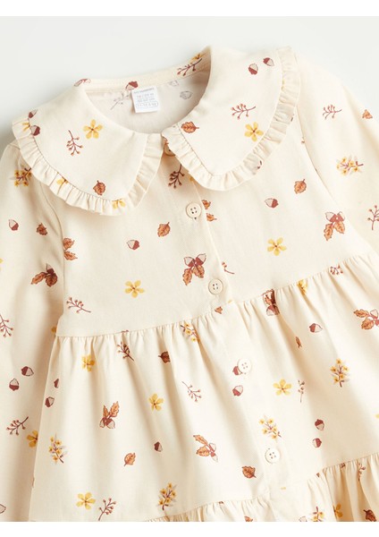Yeni Sezon Çiçekli Fırfırlı Kız Bebek Elbise fiyatları