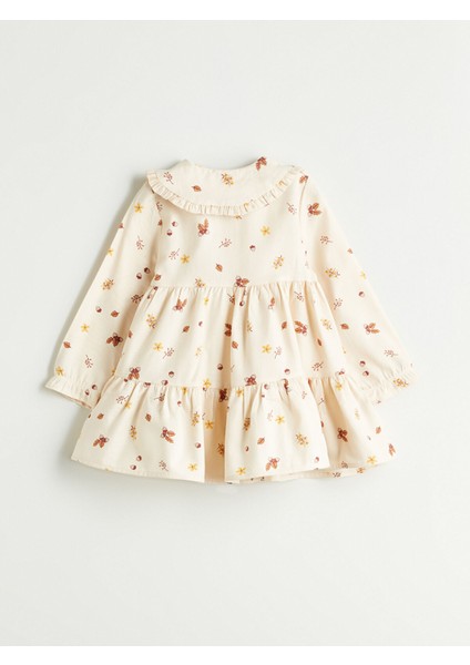 Yeni Sezon Çiçekli Fırfırlı Kız Bebek Elbise modelleri