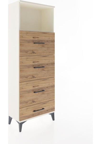 Arges Dolap Tek Raflı 4 Çekmeceli 60X30X163 Aytaşı-Çam fiyatları