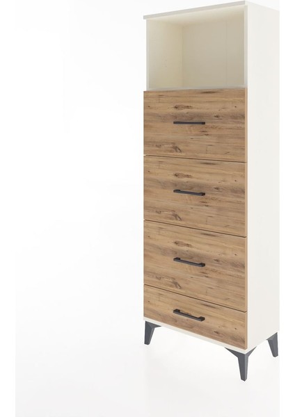 Arges Dolap Tek Raflı 4 Çekmeceli 60X30X163 Aytaşı-Çam modelleri