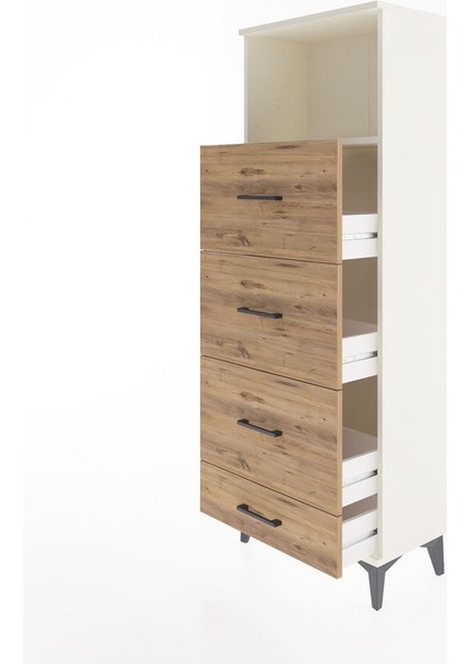Arges Dolap Tek Raflı 4 Çekmeceli 60X30X163 Aytaşı-Çam fırsatları