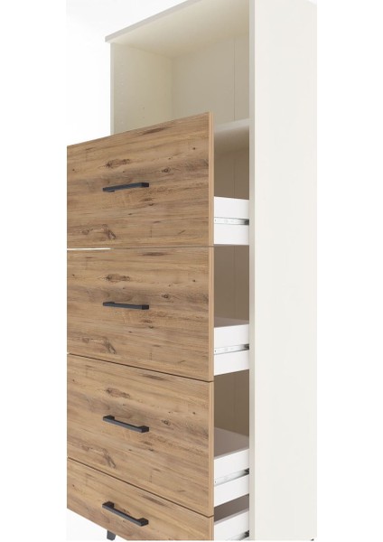 Arges Dolap Tek Raflı 4 Çekmeceli 60X30X163 Aytaşı-Çam indirimleri