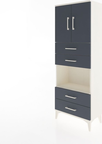 Arges Dolap 3 Raflı 4 Çekmeceli 2 Kapaklı 60X30X163 Aytaşı-Antrasit modelleri
