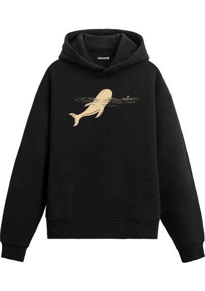 Balina ve Deniz Tasarım Hoodie