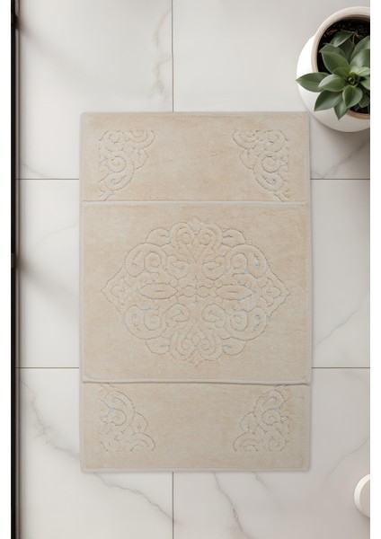 Banyo 2li Paspas Takımı Tuğra Bej 60X100