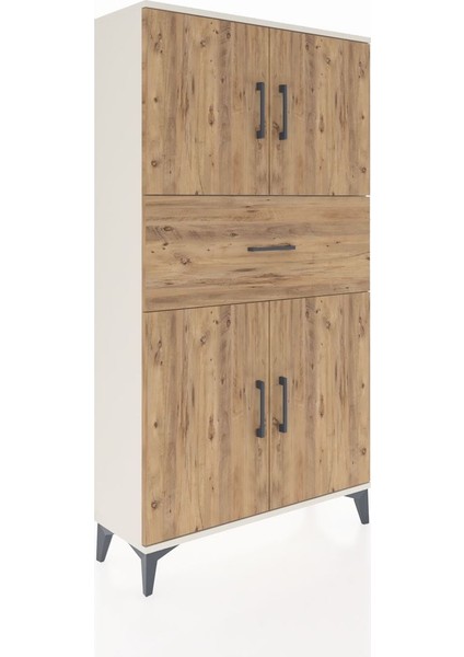 Arges Dolap 3 Raflı Tek Çekmeceli 4 Kapaklı 88X30X163 Aytaşı-Çam fiyatları