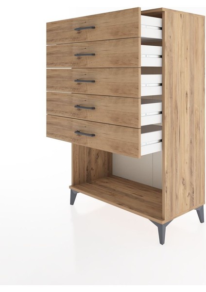 Hyperion Dolap 5 Çekmeceli 88X44X134 Çam-Çam fırsatları