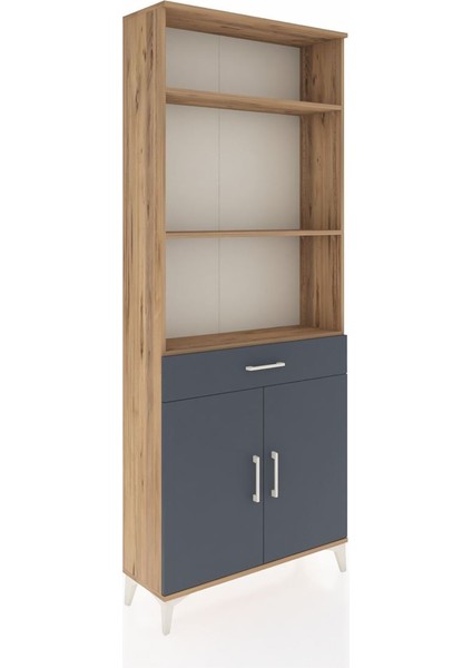 Arges Dolap 4 Raflı Tek Çekmeceli 2 Kapaklı 88X30X221 Çam-Antrasit fiyatları