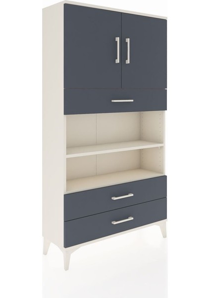 Arges Dolap 4 Raflı 3 Çekmeceli 2 Kapaklı 88X30X163 Aytaşı-Antrasit fiyatları