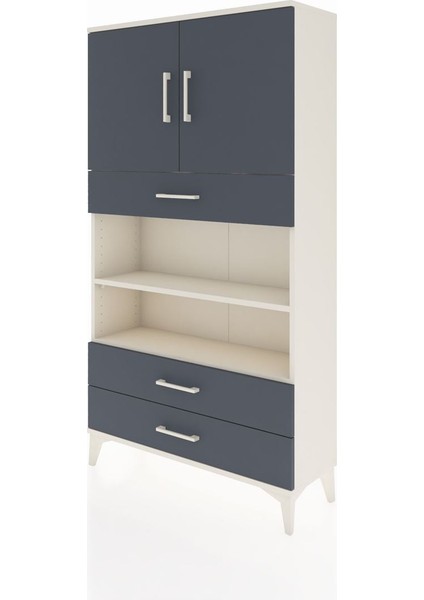 Arges Dolap 4 Raflı 3 Çekmeceli 2 Kapaklı 88X30X163 Aytaşı-Antrasit modelleri