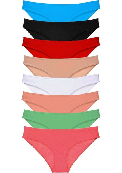 8 Adet Süper Eko Set Likralı Kadın Slip Külot Set 5