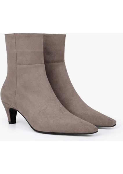 Kadın Noria Vizon Süet Kısa Topuklu Bot