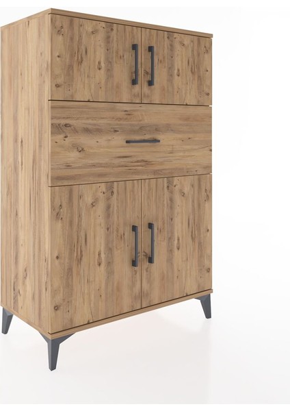 Hyperion Dolap 2 Raflı Tek Çekmeceli 4 Kapaklı 88X44X134 Çam-Çam fiyatları
