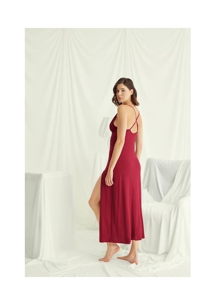 Monamise Göğüs ve Sırt Dekolteli Dantelli Yırtmaçlı Gecelik fiyatları