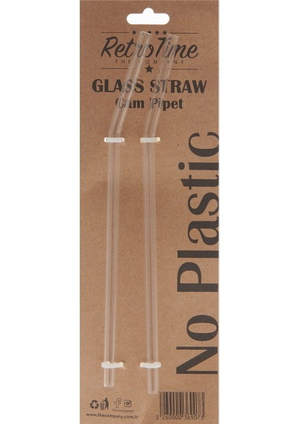 Time 2'li Cam Pipet - Şeffaf - 21 cm