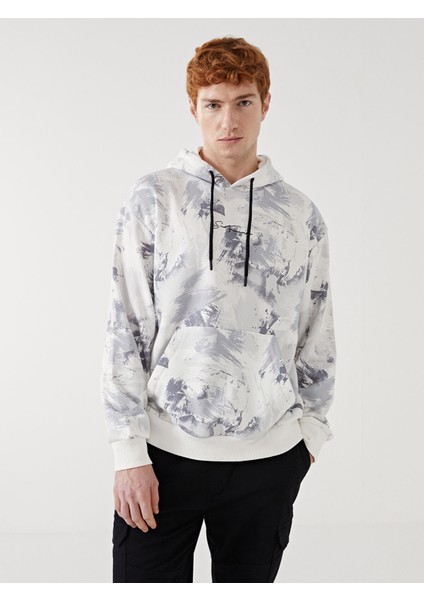 Yeni Sezon Uzun Kollu Baskılı Erkek Kalın Hoodie