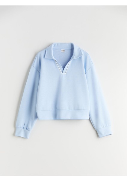 Yeni Sezon Polo Yaka Kız Çocuk Sweatshirt