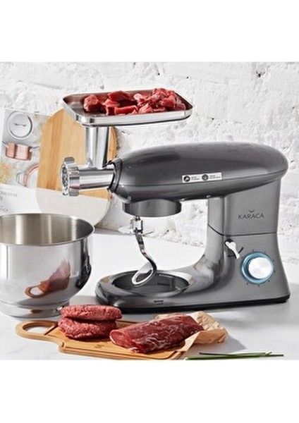 Kıyma Çekme ve Hamur Yoğurma Çeyizlik Mutfak Şefi - Paslanmaz Çelik Hazne 1900 W