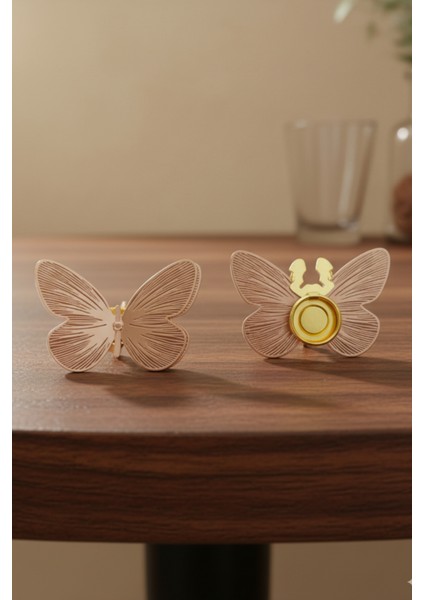 Butterfly Grace Yeni Trend Bronz Kelebek Düğme Kapağı Broş 1 Adet