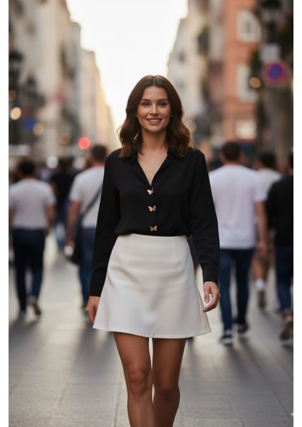 Butterfly Grace Yeni Trend Bronz Kelebek Düğme Kapağı Broş 1 Adet fırsatları