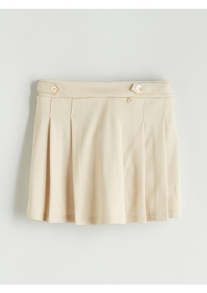 Yeni Sezon Beli Lastikli Pileli Kız Çocuk Şort Etek