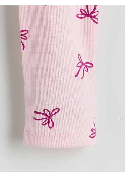 Yeni Sezon Beli Lastikli Fiyonk Desenli Kız Çocuk Tayt fiyatları