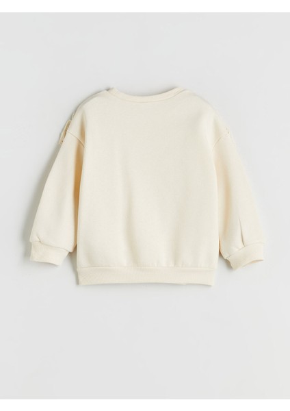 Yeni Sezon Bisiklet Yaka Uzun Kollu Nakışlı Kız Çocuk Sweatshirt fiyatları