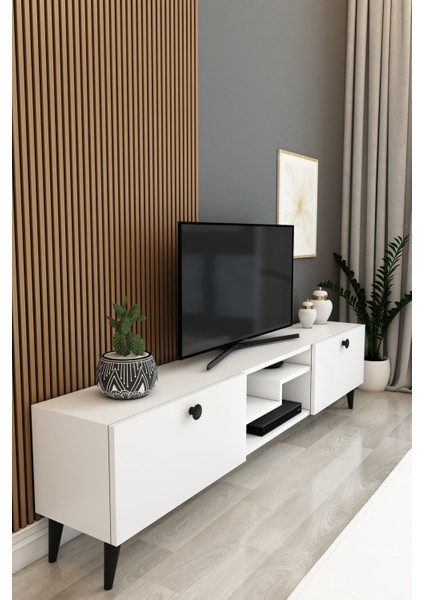 Model Z 150 cm Tv Ünitesi – Dekoratif Raflı Televizyon Ünitesi Iki Kapaklı Modern Tv Sehpası | Televizyon Konsolu modelleri