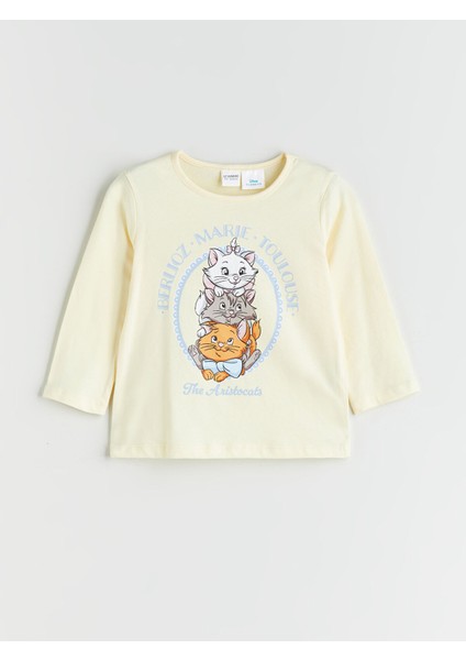 Yeni Sezon Bisiklet Yaka Aristocats Baskılı Kız Çocuk Pijama Takımı fiyatları