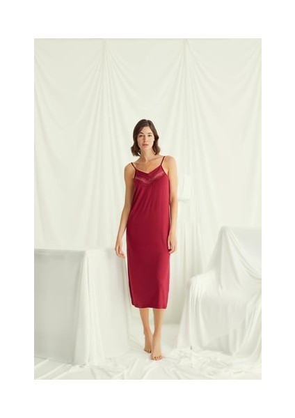 Monamise Dekolteli Yakası ve Kolu Dantelli Sabahlık Takımı modelleri