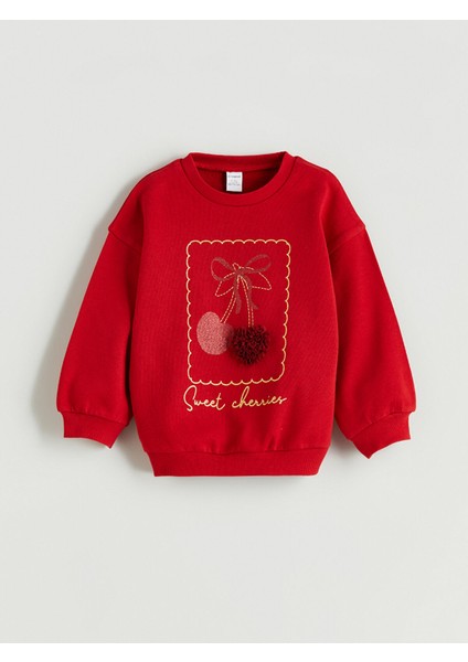 Yeni Sezon Bisiklet Yaka Kız Çocuk Sweatshirt