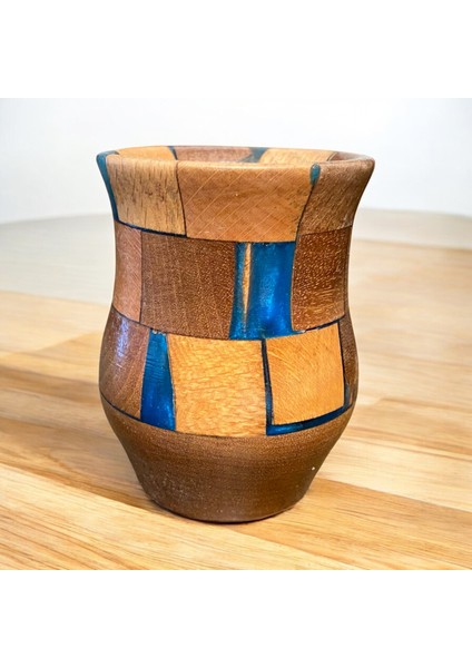 El Yapımı Ceviz–meşe & Epoksi Bardak