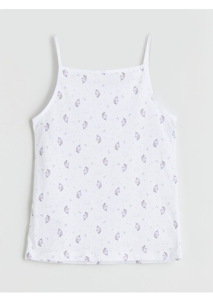 Yeni Sezon Askılı Kare Yaka Baskılı Kız Çocuk Atlet 2'li fırsatları