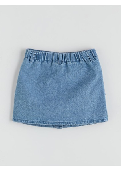 Yeni Sezon Çiçek Nakışlı Kız Çocuk Jean Etek fiyatları