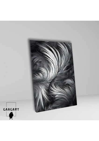 Tekli Dikey Kanvas Tablo Siyah Fon ve Beyaz Kuş Tüyleri fiyatları