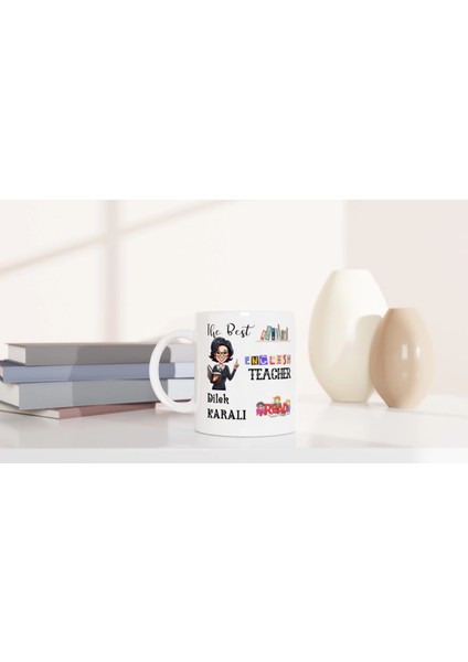 Ingilizce Öğretmeni Hediyesi – Kişiye Özel Porselen Kupa Bardak, Çift Taraf Baskılı, 300 Ml, Kutulu modelleri