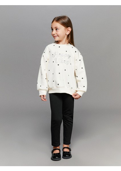 Yeni Sezon Beli Lastikli Kız Çocuk Uzun Tayt