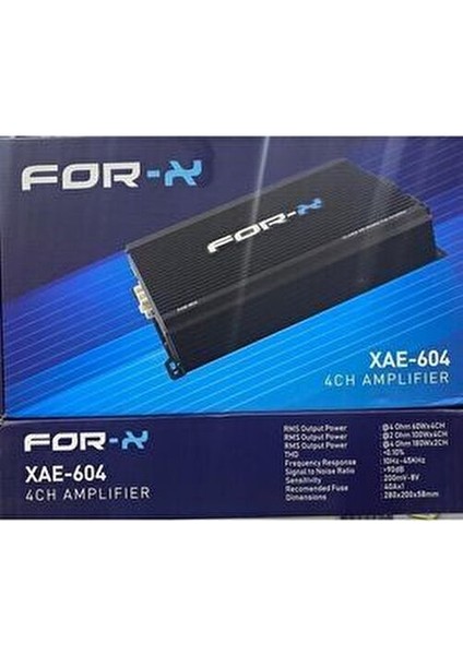 XAE-604 Stero ve Mono Kanal 4 Çıkıs Oto Anfi Bass Controllü