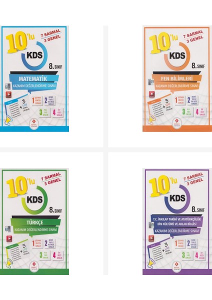 Sonuç 8.sınıf 10LU Kds Tüm Dersler Deneme Seti Sonuç Yayınları